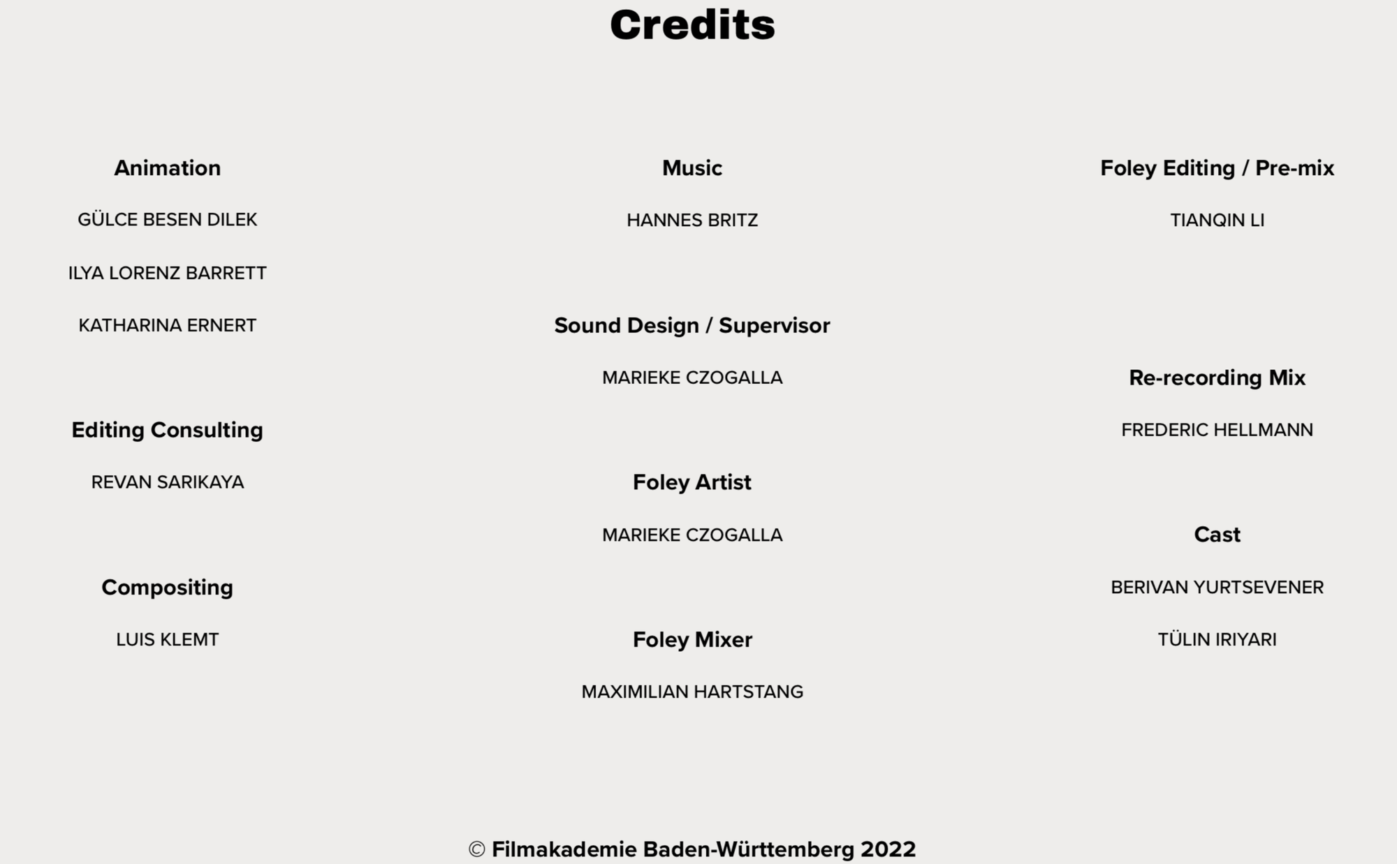 Kolaj credits