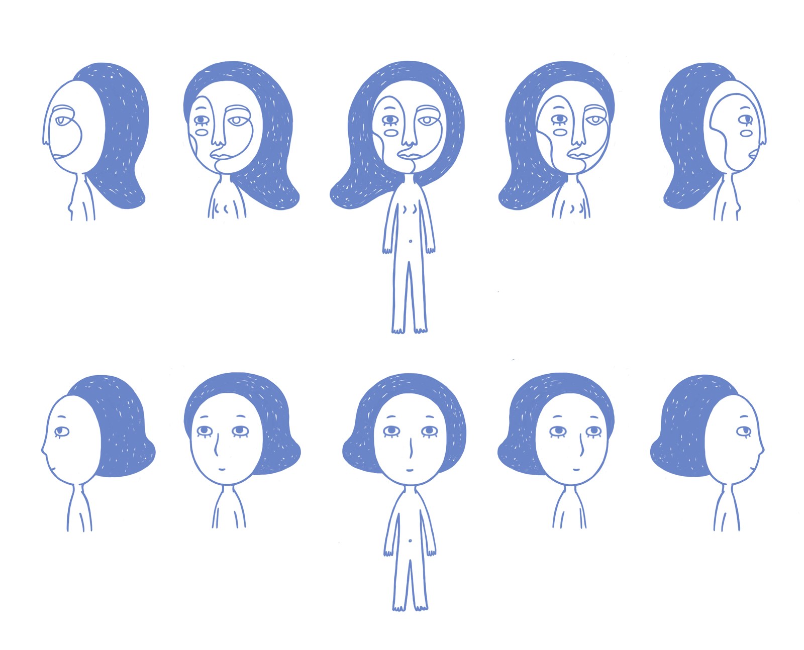 Kolaj visual development — character turnaround